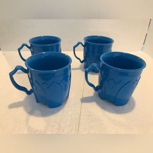 4 Vintage Fenwick by Carlisle Dinex 8oz Insulated Coffee Cup Blue NEW OL…